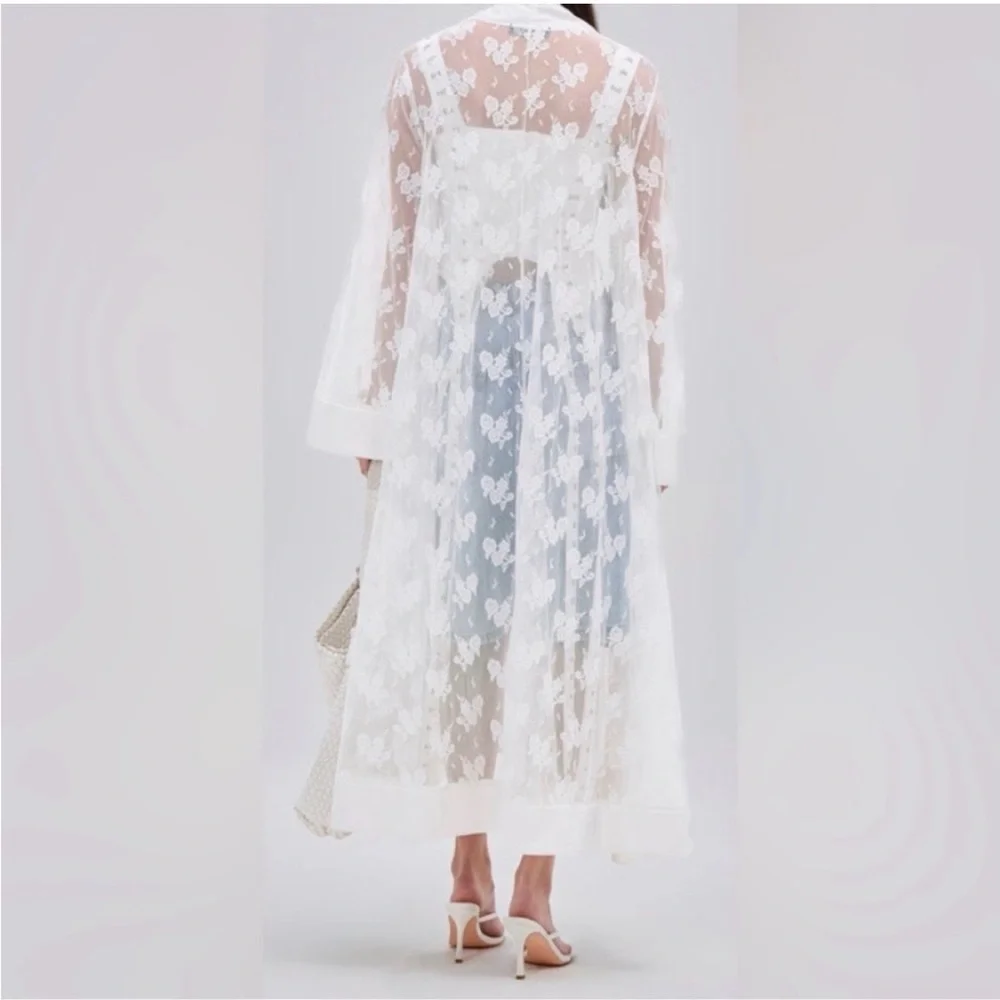 AKIRA Sheer White Lace Overlay